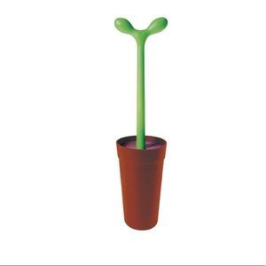 NWT,Alessi Merdolino Toilet Brush Brown